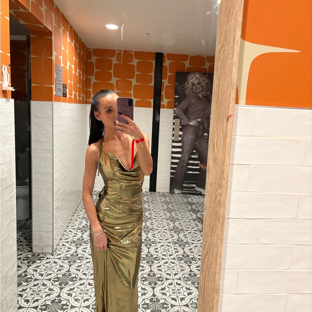 Elegant Gold Maxi Dress